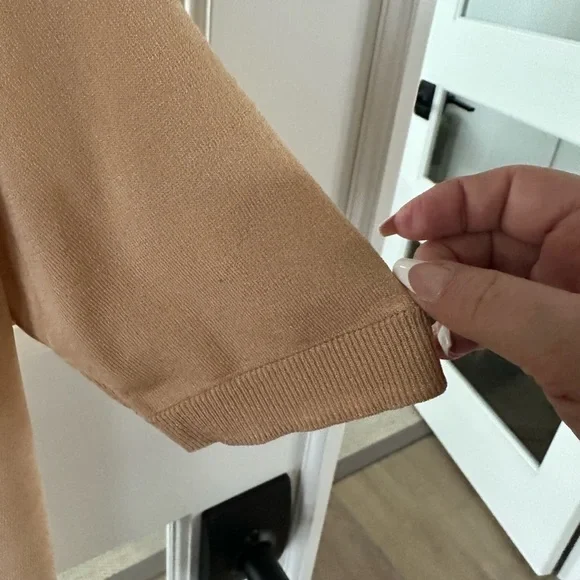 Talbots Gold Tie Front Knit Short Sleeve Top Size Small - Picture 4 of 9